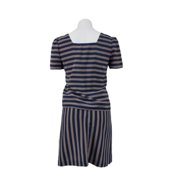 Vintage 1980s Sasson Striped, Striped Boxey Top and Skirt Set - Picture 4 of 12
